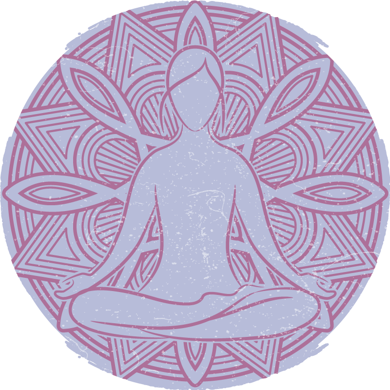 Nature rug meditative figure mandala - TenStickers