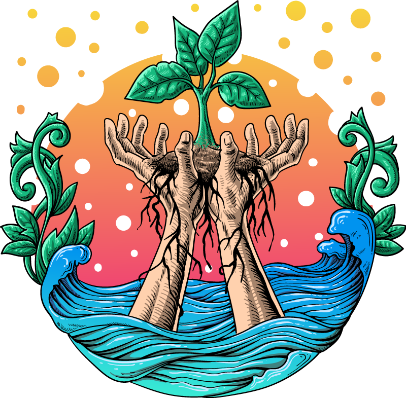 Nature rug hands nurturing nature - TenStickers