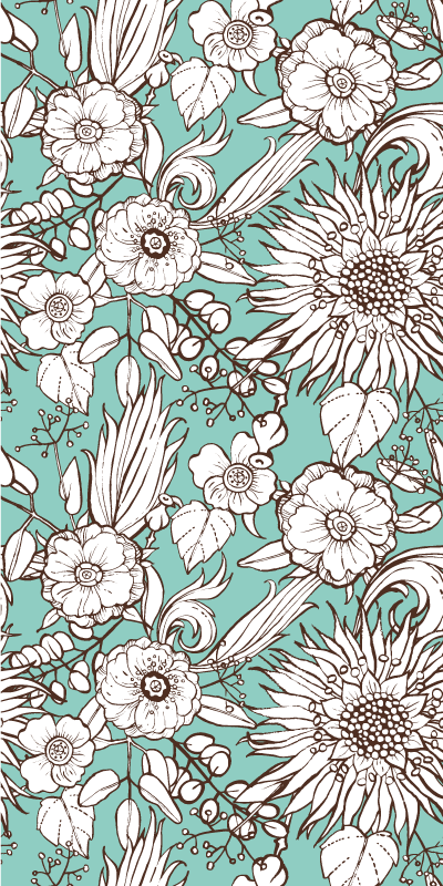 Nature rug floral screen design - TenStickers