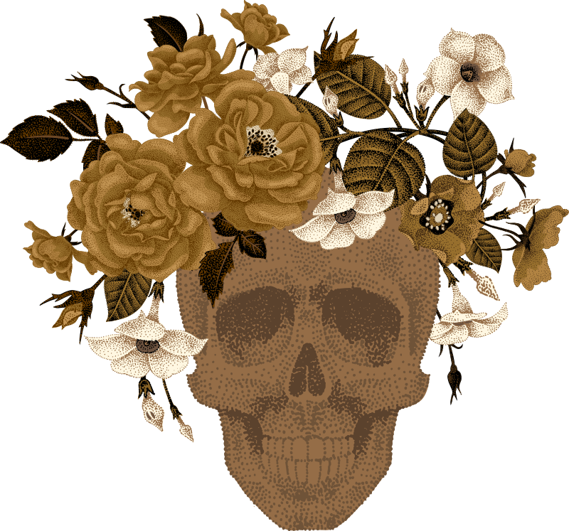 Nature rug skull floral design - TenStickers