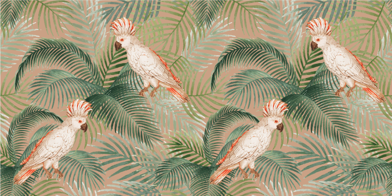 Nature rug tropical parrots and palms design - TenStickers