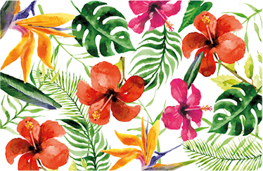 Floral rug portable monstera deliciosa stickers - TenStickers