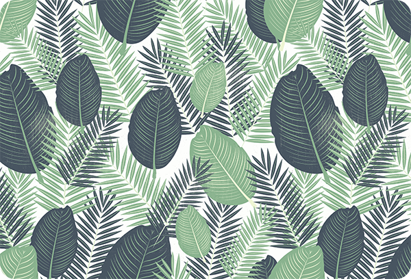 Floral rug in lush green foliage design - TenStickers