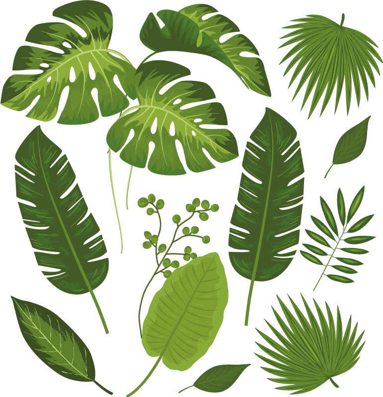 Floral rug with a variety of leaves - TenStickers