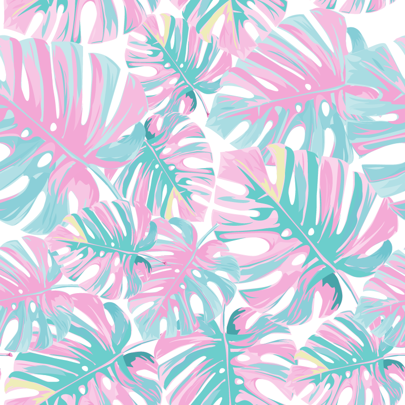 Floral rug with monstera deliciosa pattern - TenStickers