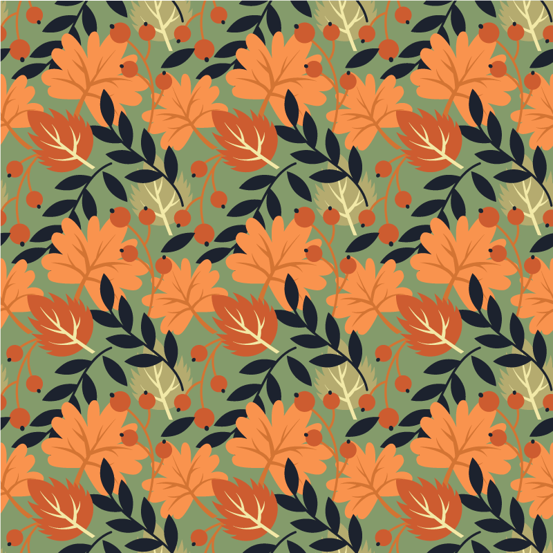 Floral rug with large autumn leaves design - TenStickers