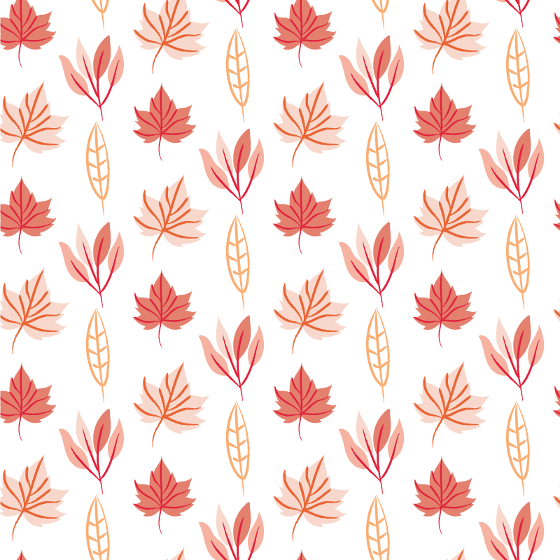 Floral rug with pink autumn leaves patterns - TenStickers