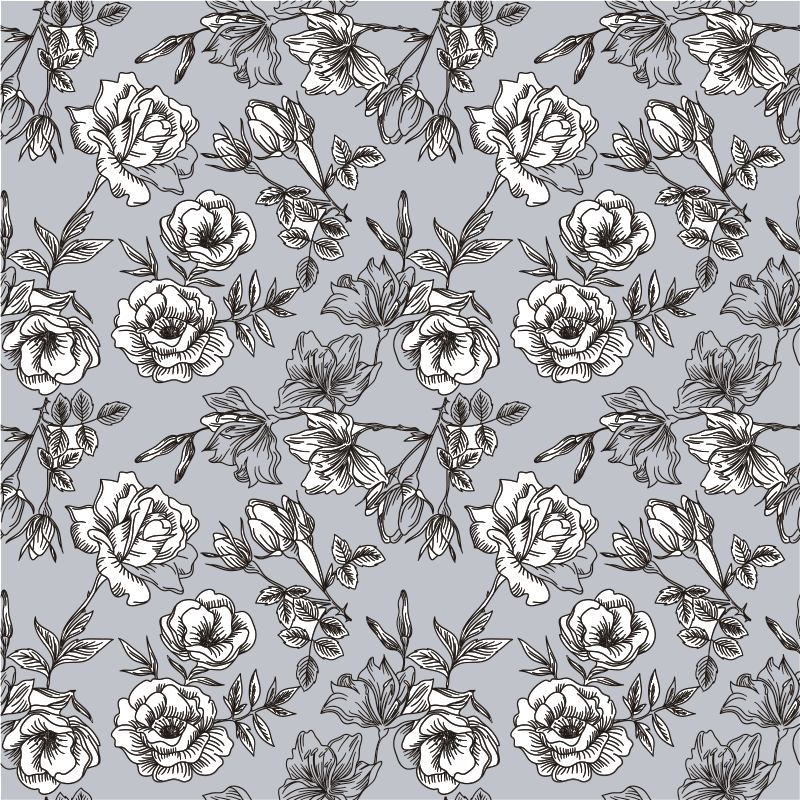 Floral rug with sheer blossoms - TenStickers