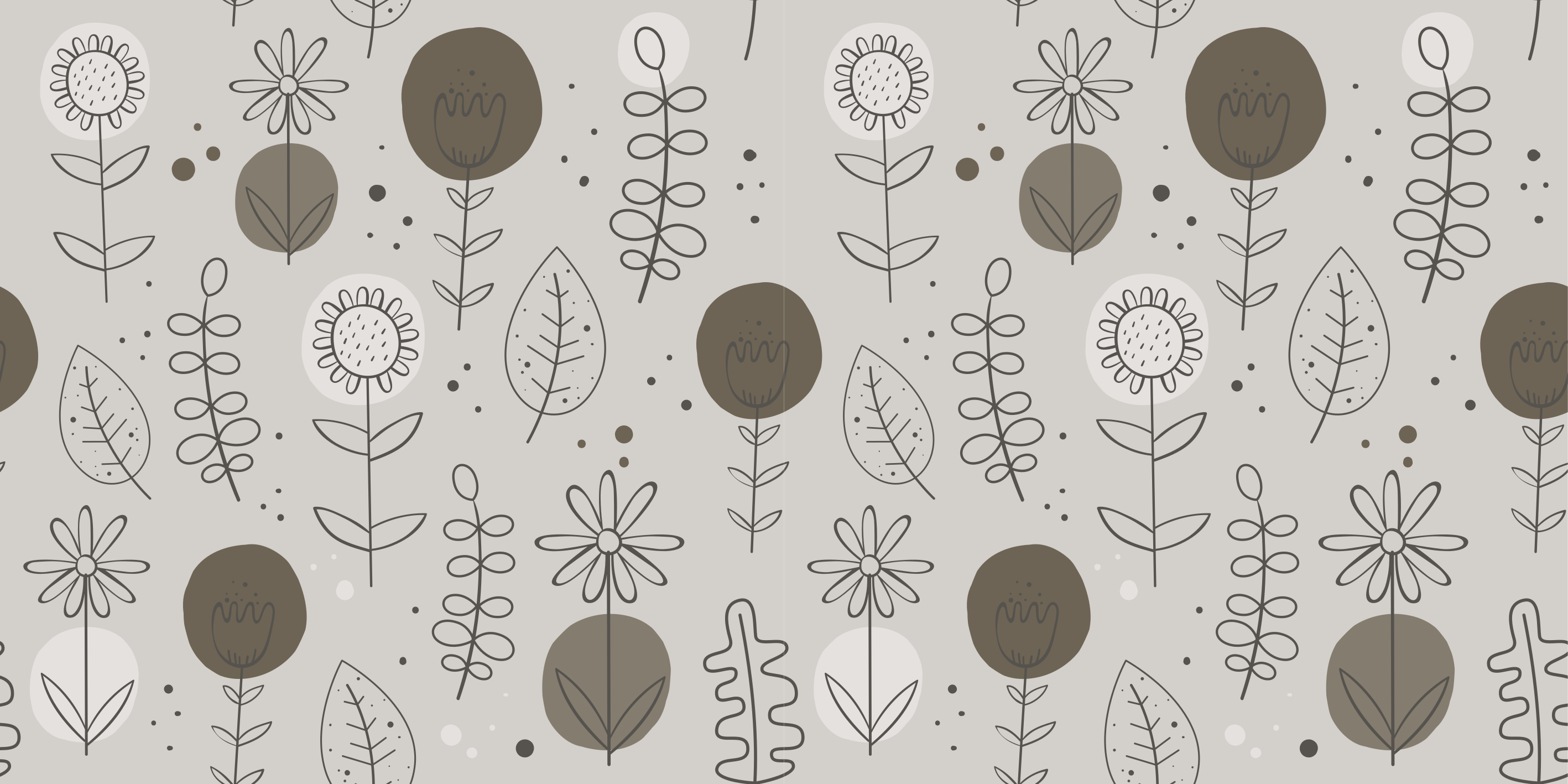 Floral rug in earthy natural colors pattern - TenStickers