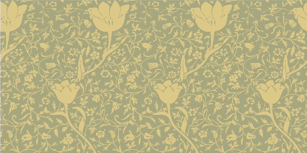 Floral rug with subtle gold and green pattern - TenStickers