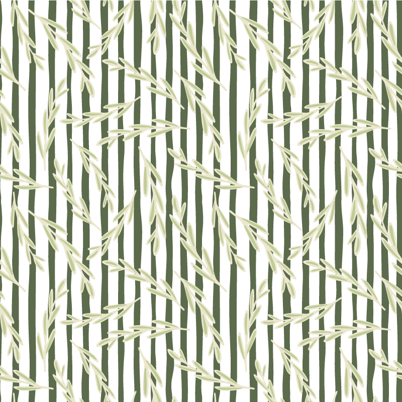 Floral rug with delicate leaf patterns - TenStickers