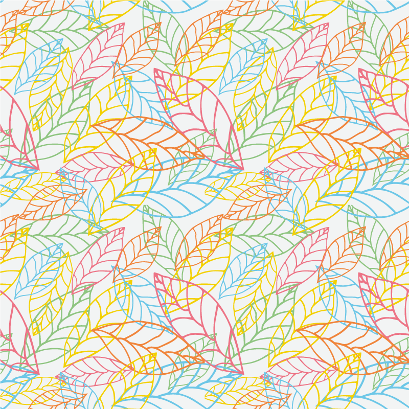 Floral rug with adorable colorful neon leaves design - TenStickers