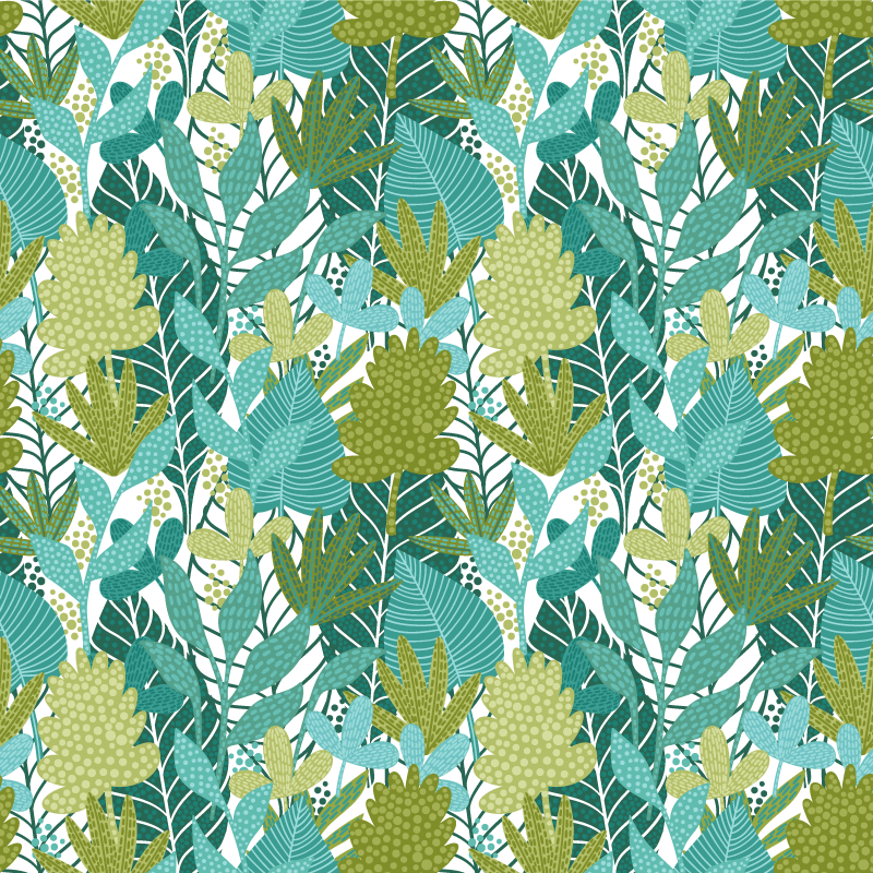 Floral rug with tropical boho leaves design - TenStickers