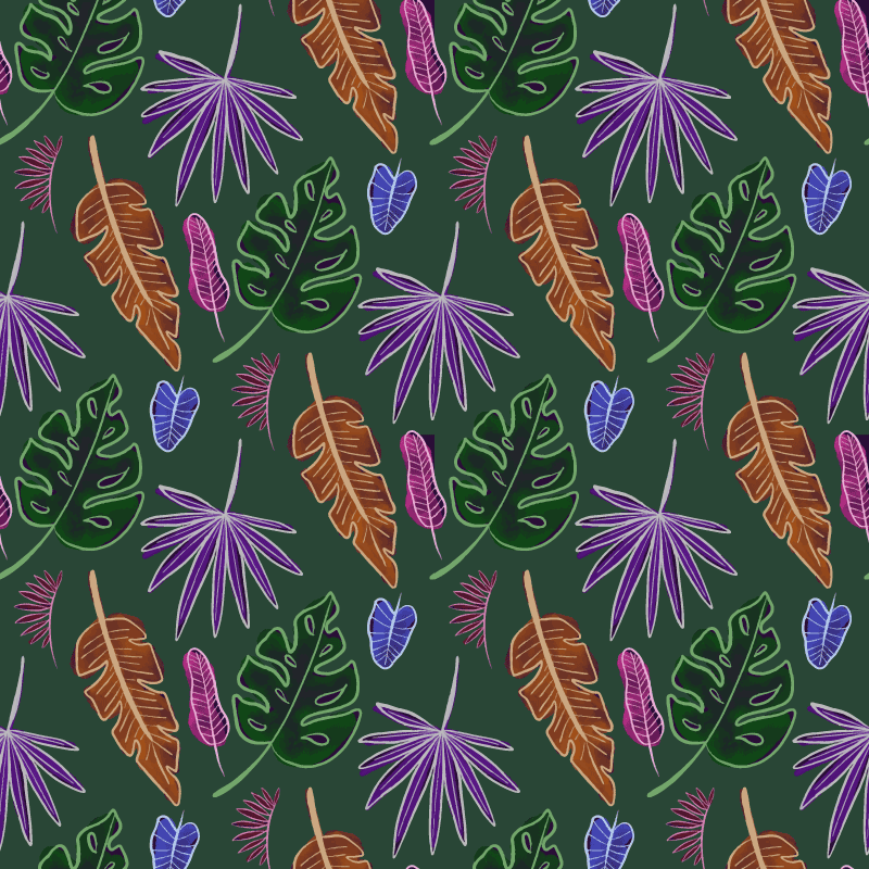 Floral rug with geometric neon pattern - TenStickers