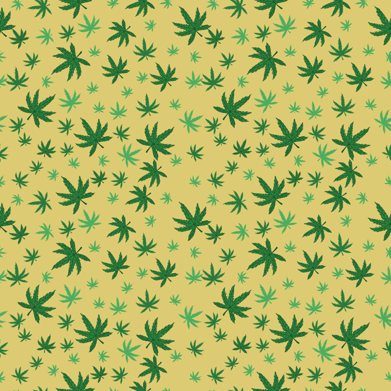 Floral rug with seamless cannabis design - TenStickers
