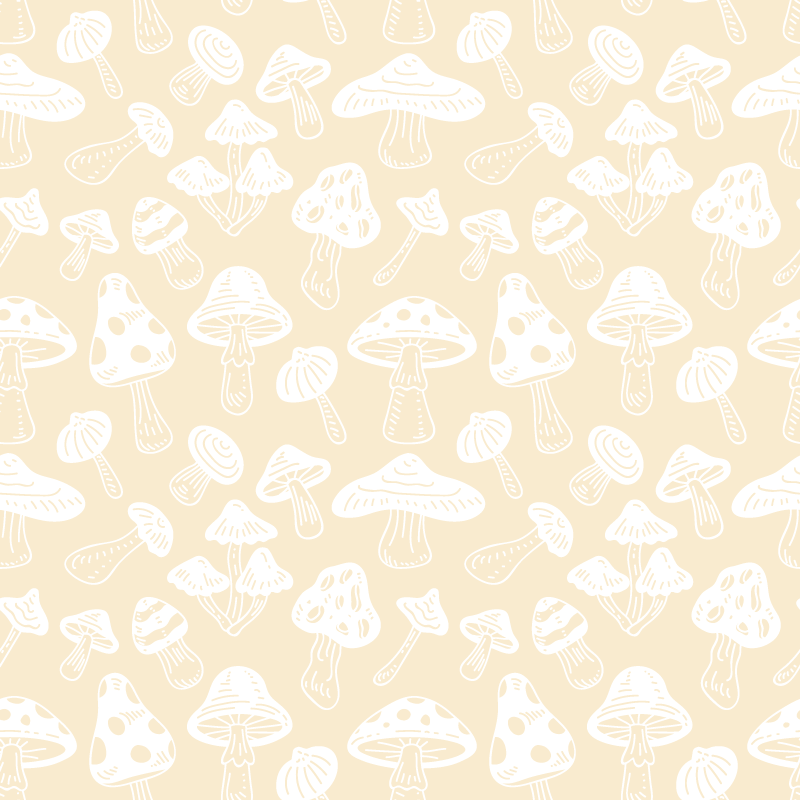 Floral rug with beige mushroom designs - TenStickers