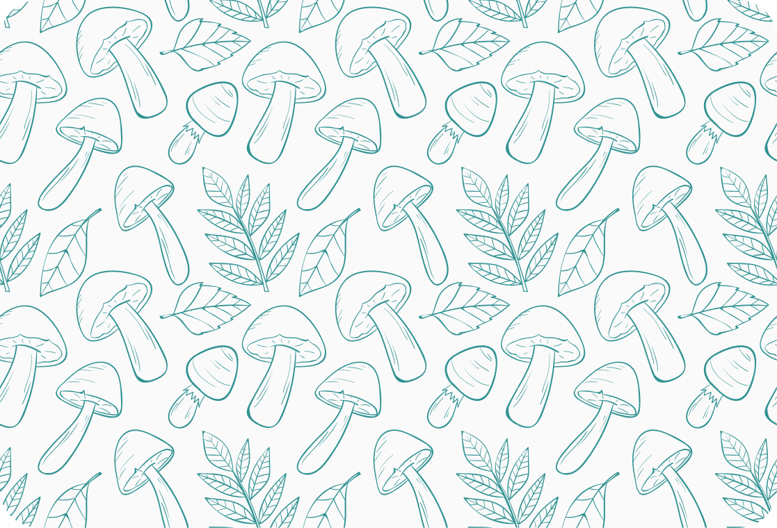 Floral rug with white and light blue mushroom pattern - TenStickers