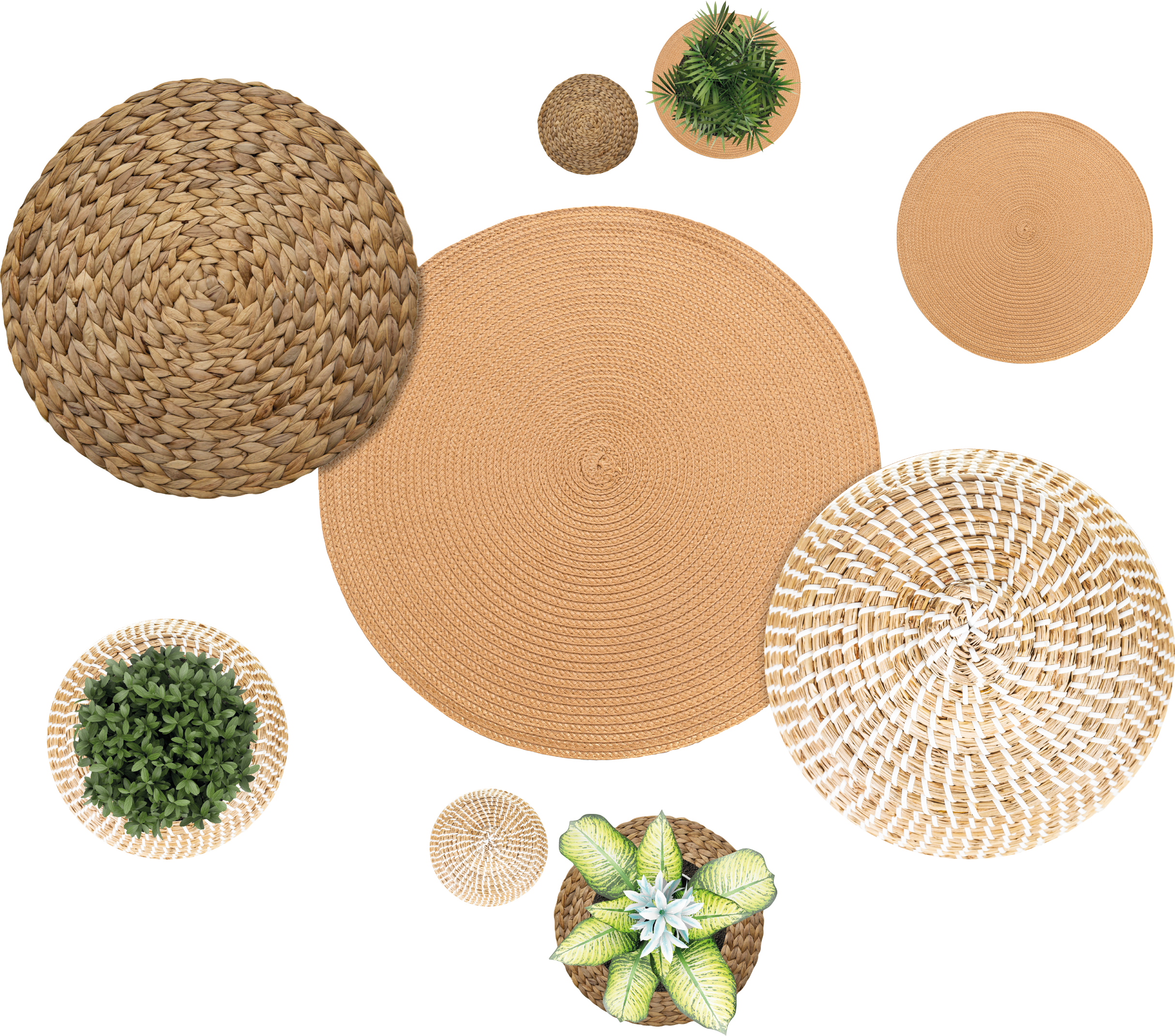 Floral rug garden and wicker - TenStickers