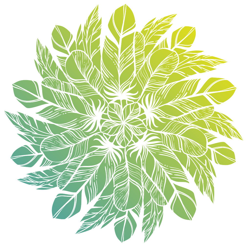 Floral rug with leafy circular design - TenStickers