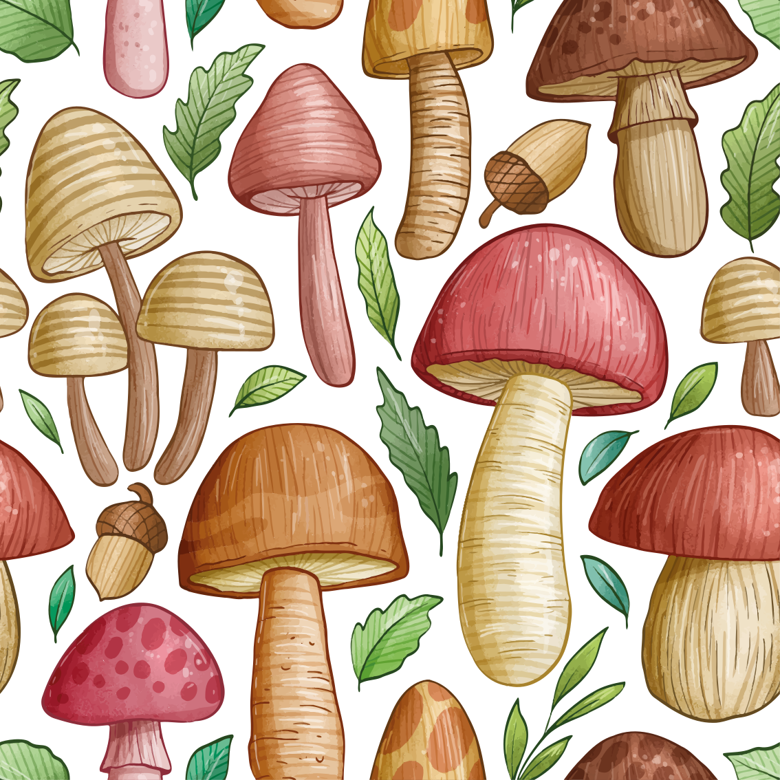 Floral rug with vibrant mushroom design - TenStickers