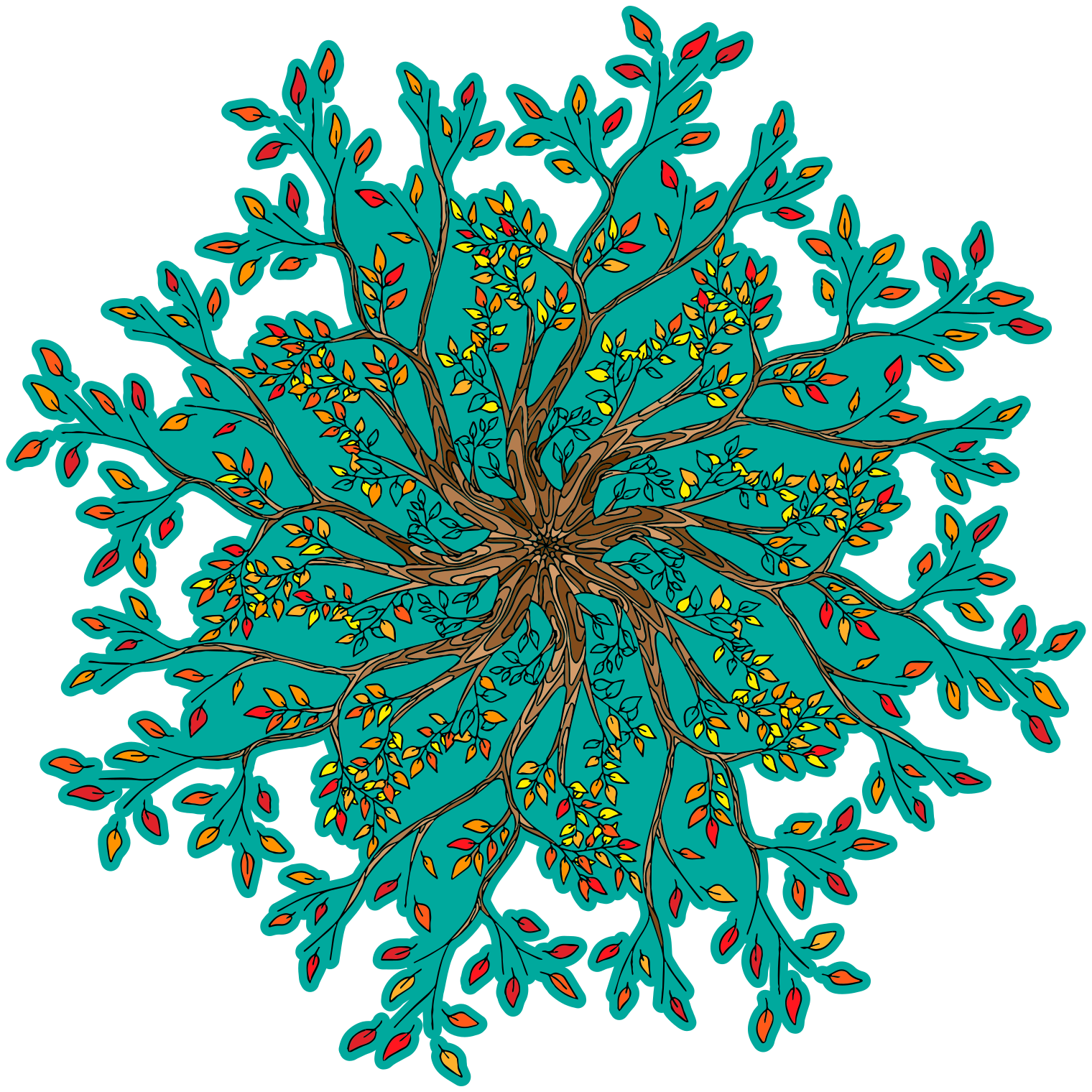 Floral rug with lively tree design - TenStickers