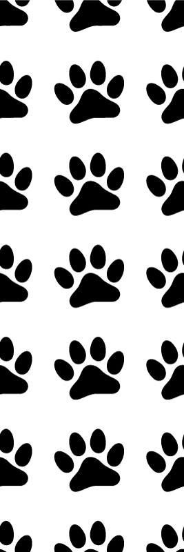 Bedroom carpet with black dog paw prints - TenStickers