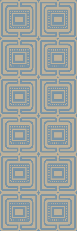 Bedroom carpet with bronze and dark blue squares - TenStickers