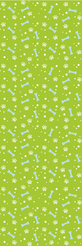 Bedroom carpet with amazing blue and green dog paws - TenStickers