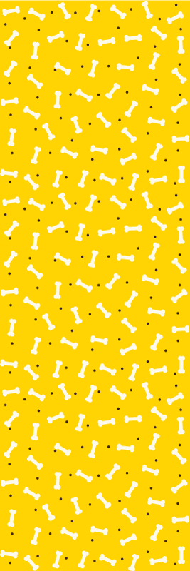 Bedroom carpet with cute yellow dog bone design - TenStickers