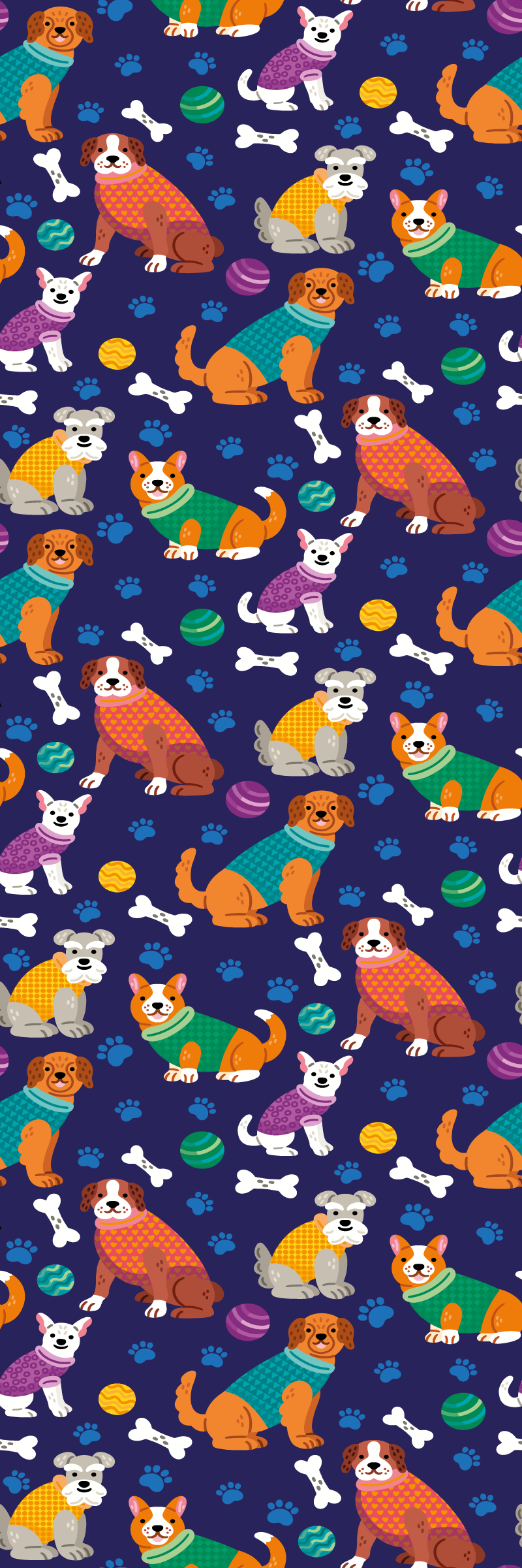 Bedroom carpet with amazing colorful dog pattern - TenStickers