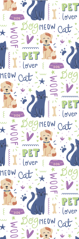Colorful dog doodle bedroom carpet - TenStickers