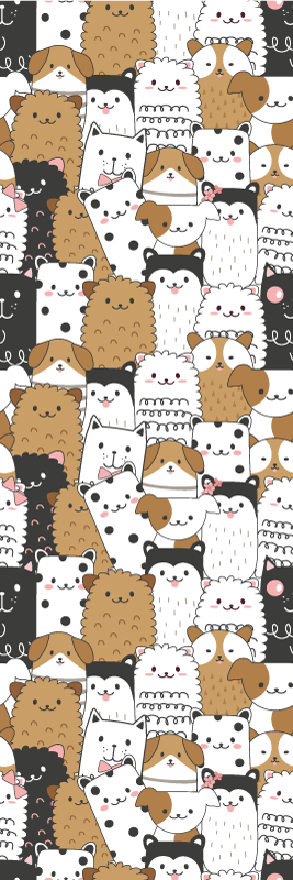 Bedroom carpet featuring adorable seamless dogs - TenStickers
