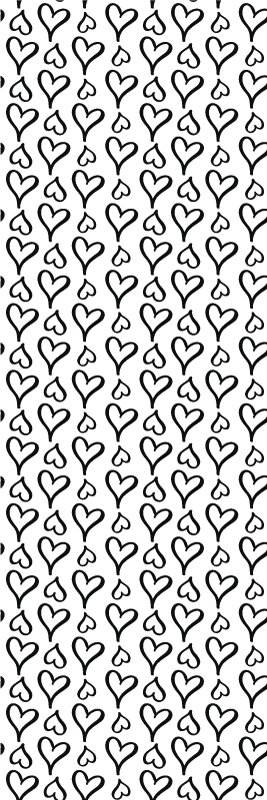 Bedroom carpet with black heart illustrations - TenStickers