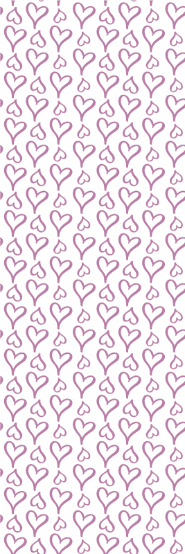Bedroom carpet with pink heart illustrations - TenStickers