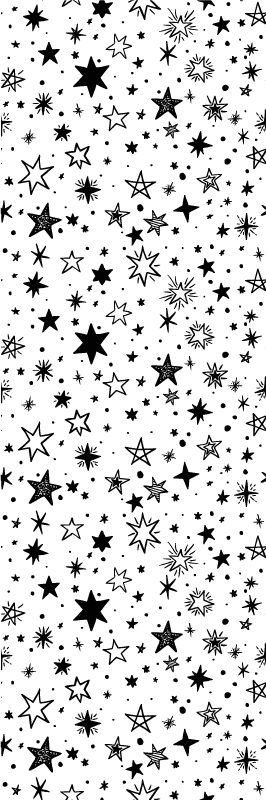 Bedroom carpet with black stars on white background - TenStickers