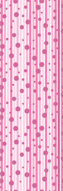Bedroom carpet with vertical pink and white dots - TenStickers