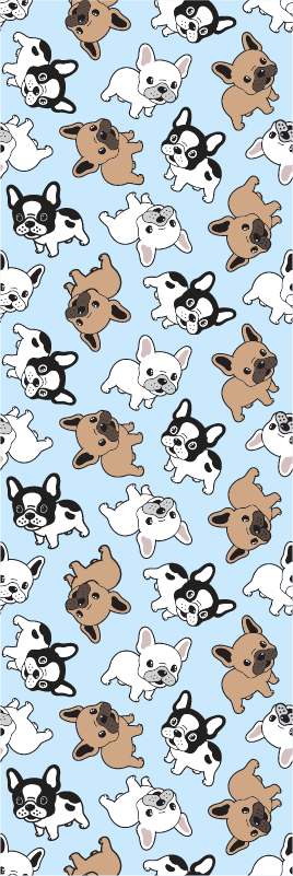 Bedroom carpet with french bulldog design - TenStickers