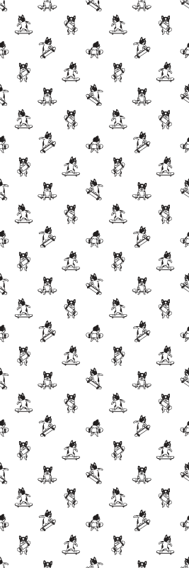 Bedroom carpet with cute dog on skateboard design - TenStickers