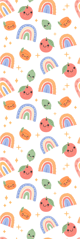 Bedroom carpet with cute baby fruit faces - TenStickers