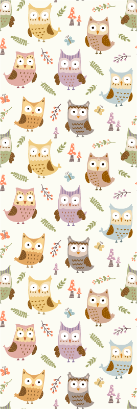 Bedroom carpet with cute profession owls design - TenStickers