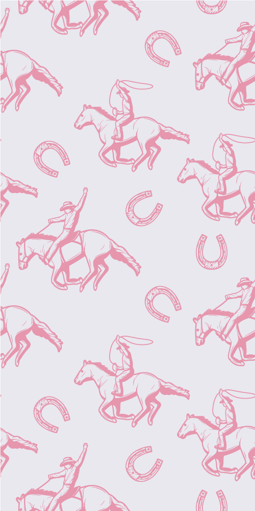 Bedroom carpet with pink cowboy horse pattern - TenStickers