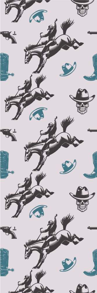 Bedroom carpet with cowboy horse pattern - TenStickers