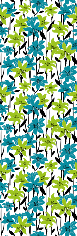 Bedroom carpet with floral stencil design - TenStickers