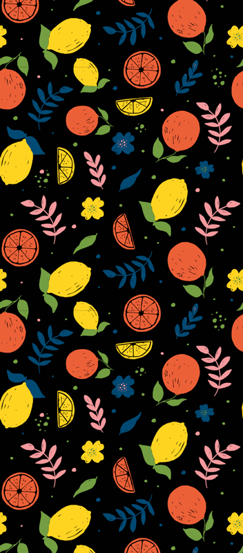 Citrus fruits with leaves bedroom carpet - TenStickers