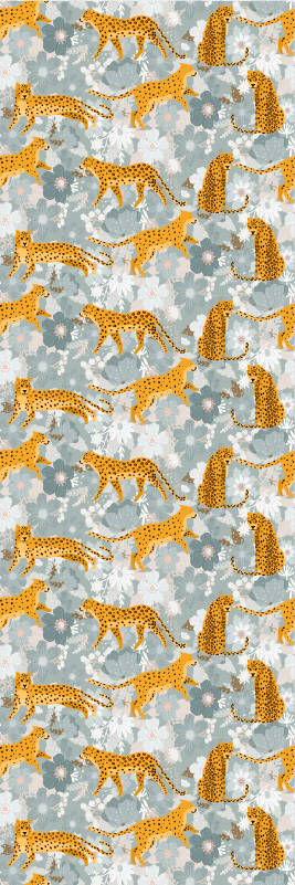 Bedroom carpet with hand-drawn exotic animals - TenStickers