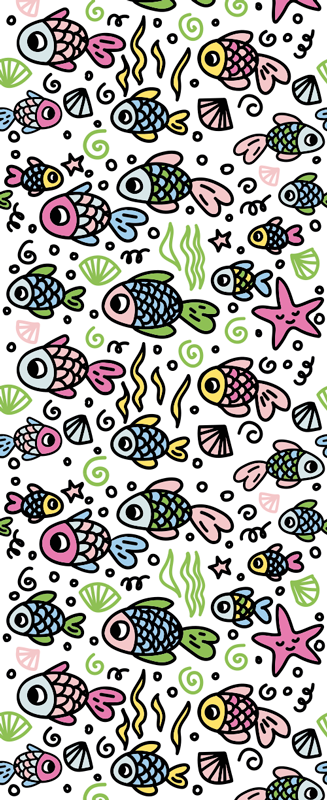 Bedroom carpet with multicolor fish pattern - TenStickers