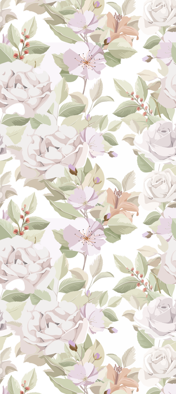 Bedroom carpet with elegant floral design - TenStickers