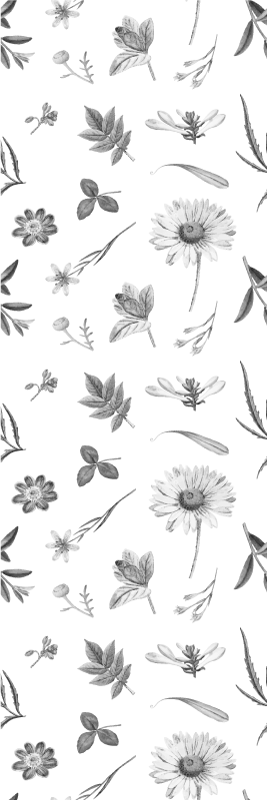 Bedroom carpet in gray spring flowers - TenStickers