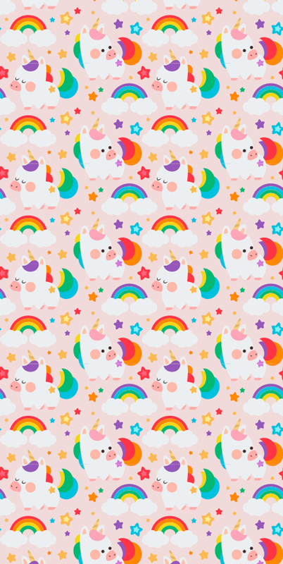Bedroom carpet with hand-drawn colorful horses - TenStickers
