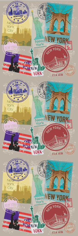 Bedroom carpet old nyc collage design - TenStickers